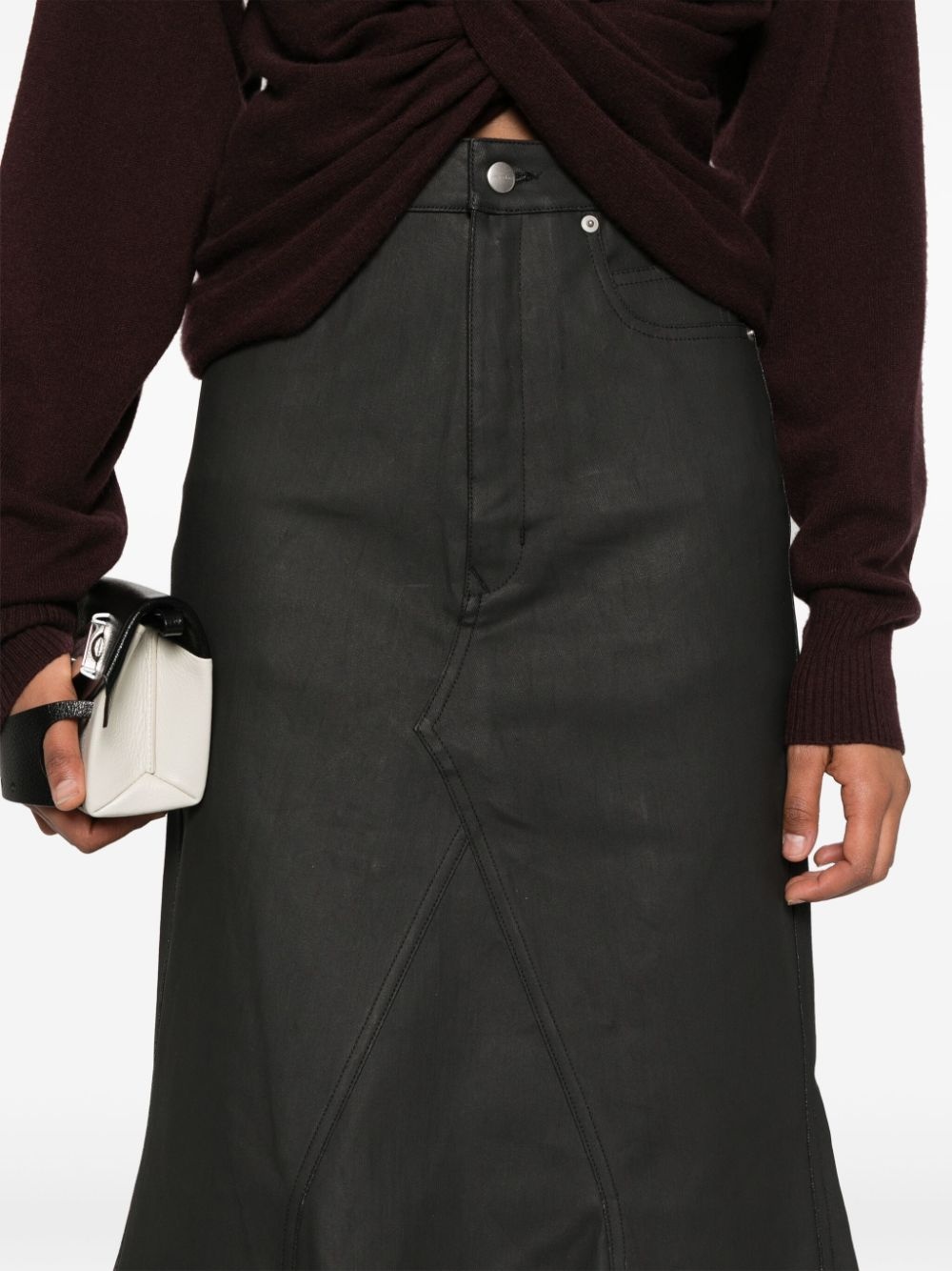 coated midi skirt - 5
