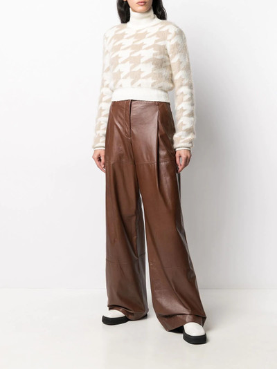 NINA RICCI houndstooth knit cropped jumper outlook