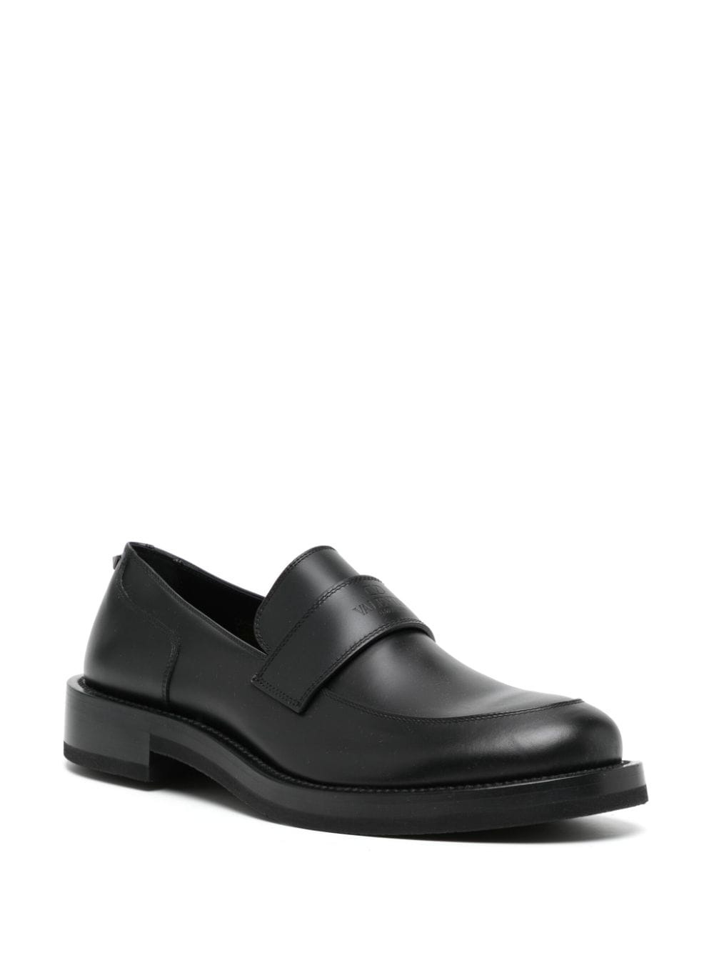 logo-debossed leather loafers - 2