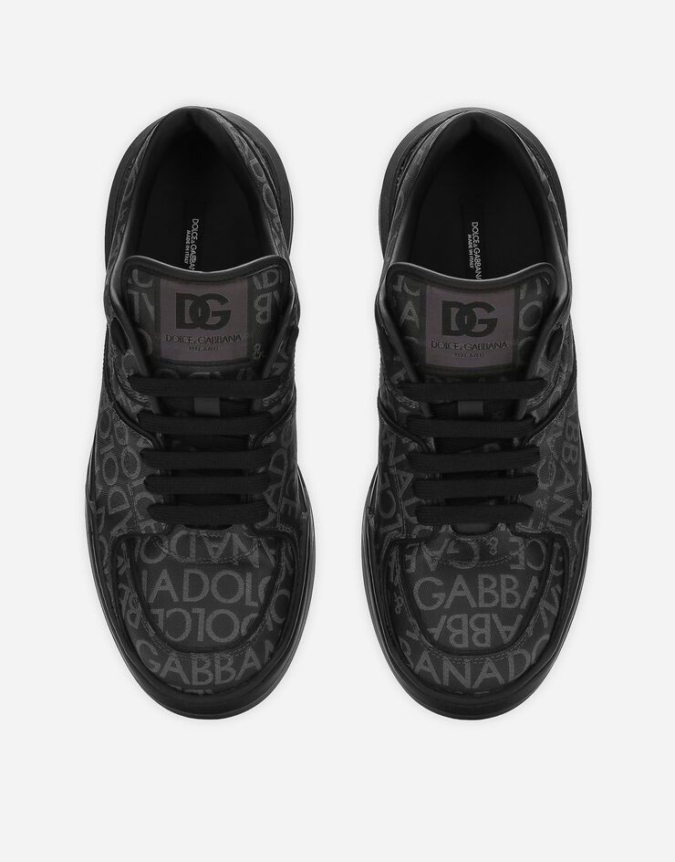 Coated jacquard New Roma sneakers - 4