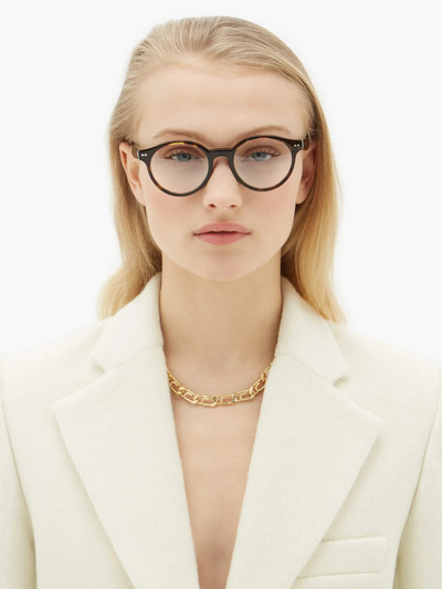 CELINE Round tortoiseshell-effect acetate glasses outlook