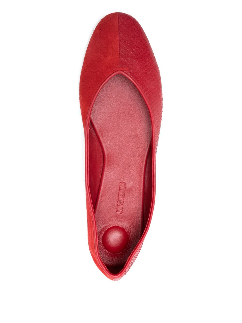 leather snakeskin ballet flats - 4