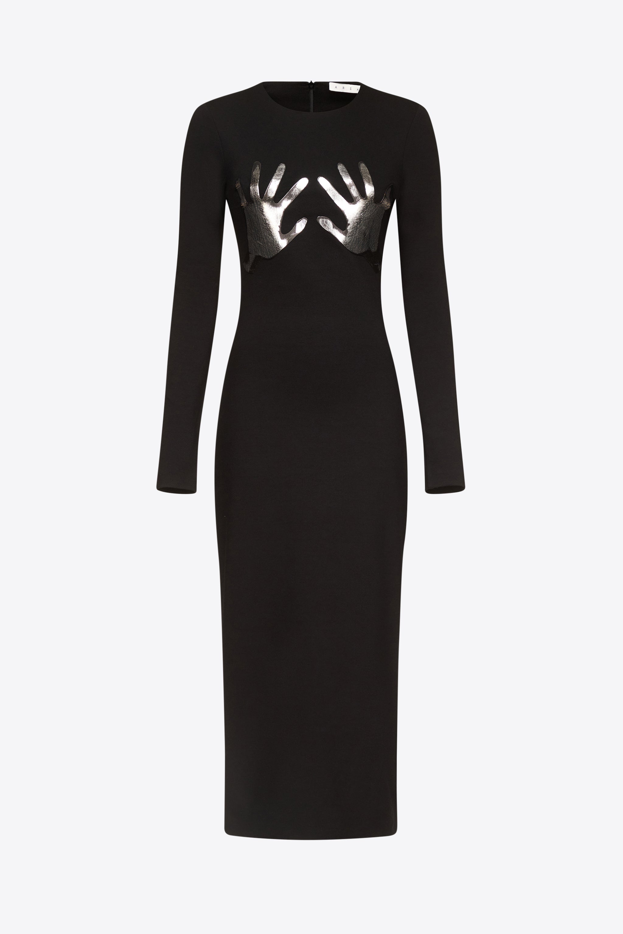 HANDPRINT LONG SLEEVE MIDI DRESS - 1