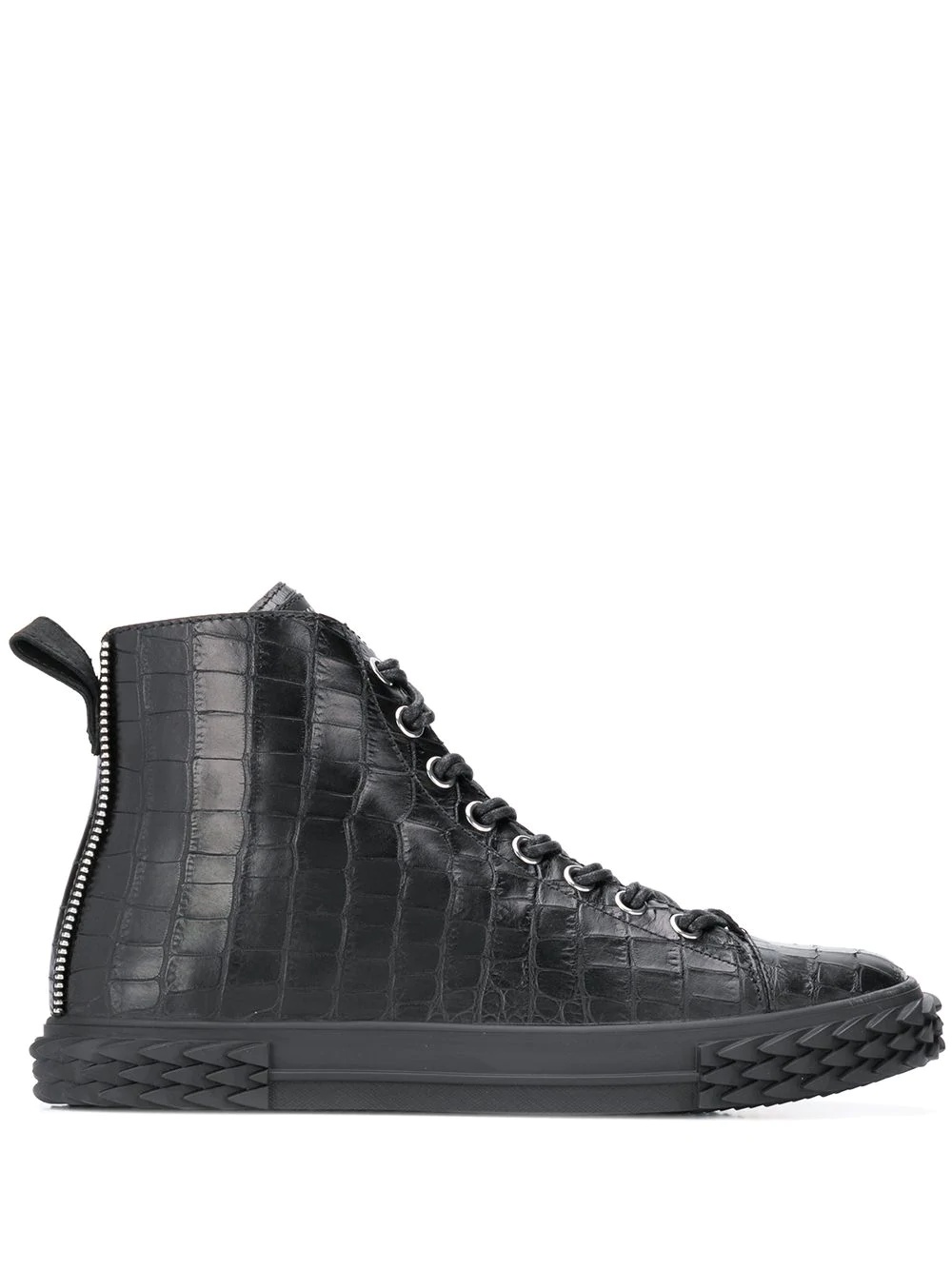 crocodile effect hi-top sneakers  - 1