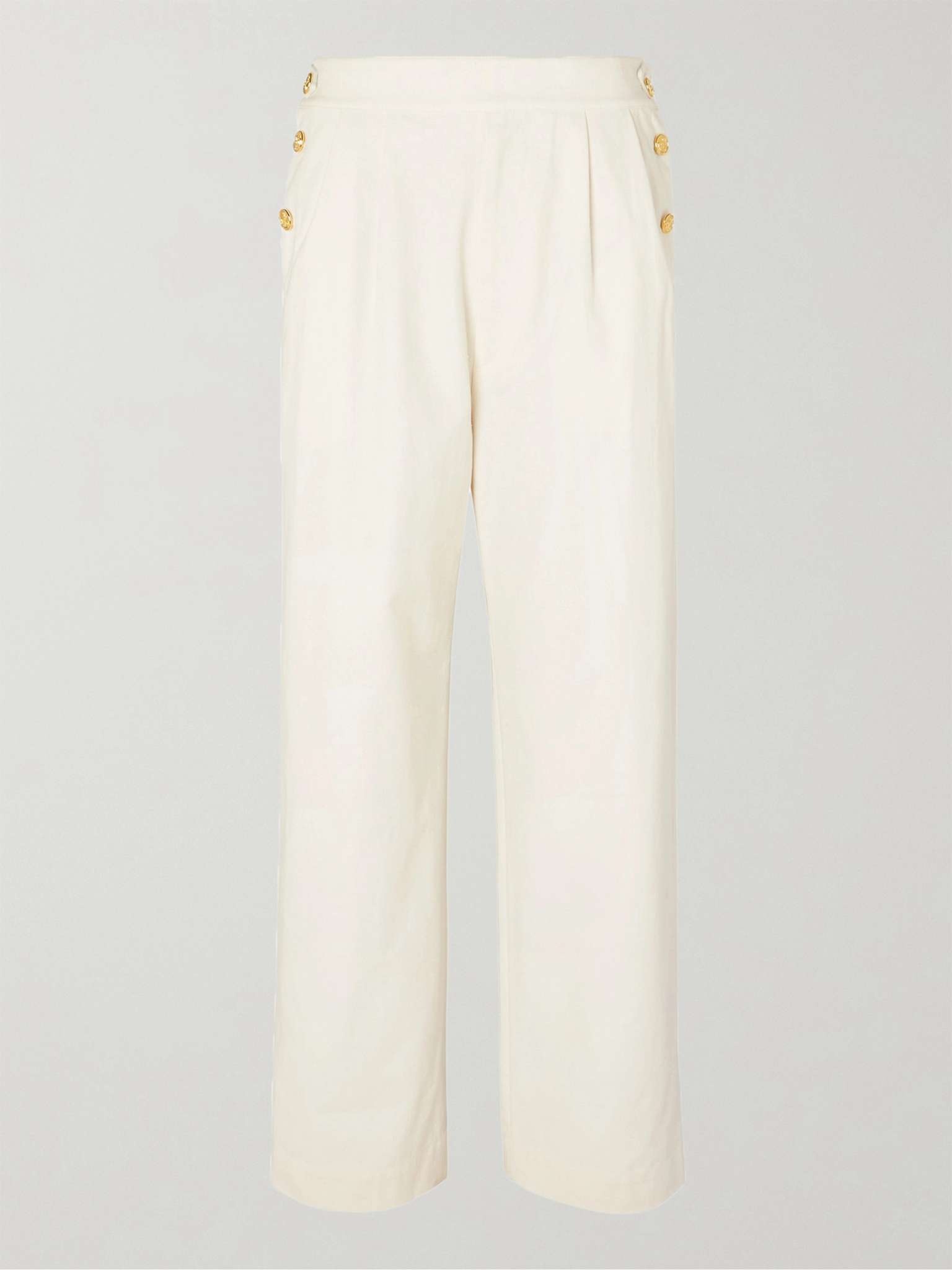 Plaster Pleated Slub-Cotton Trousers - 1