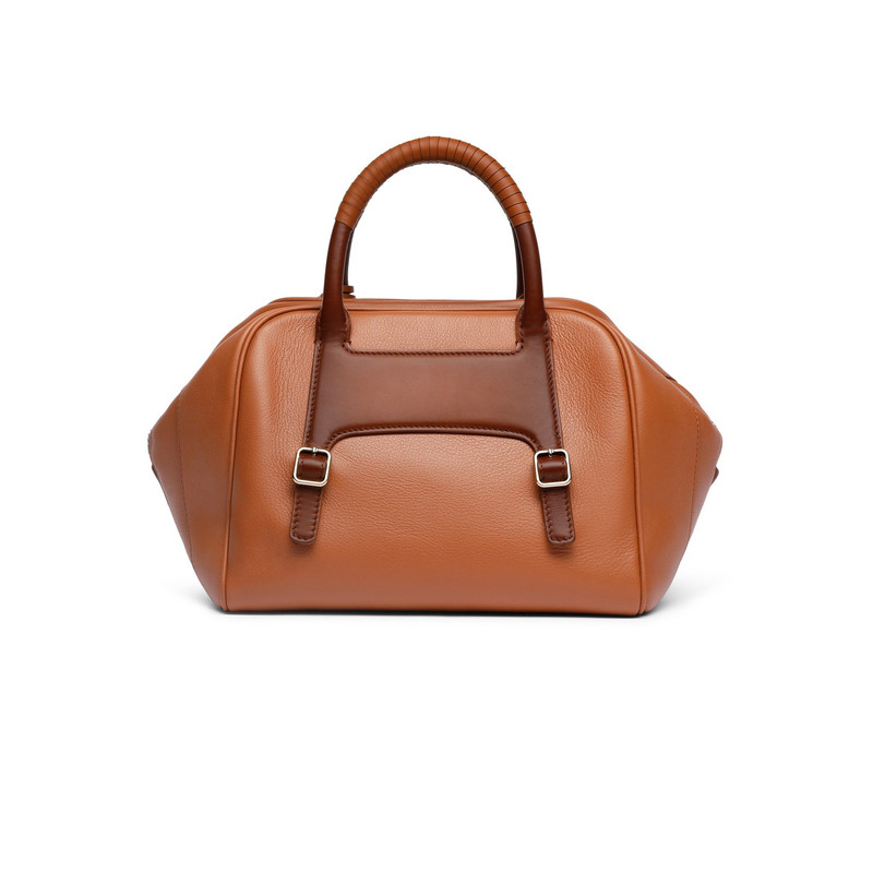 Brown leather handbag 4