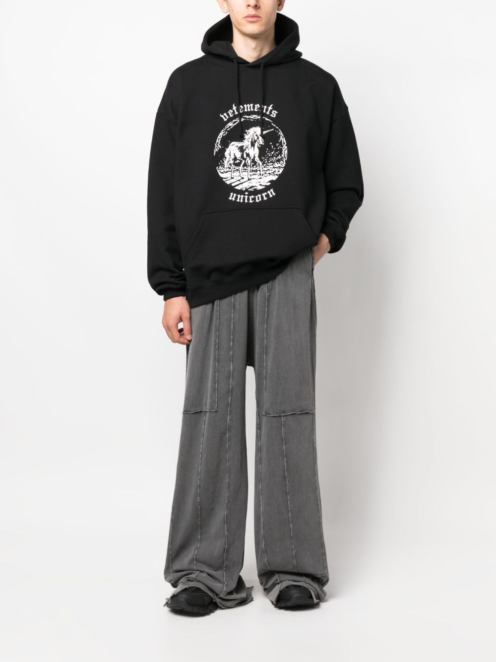 drop-crotch wide-leg trousers - 2