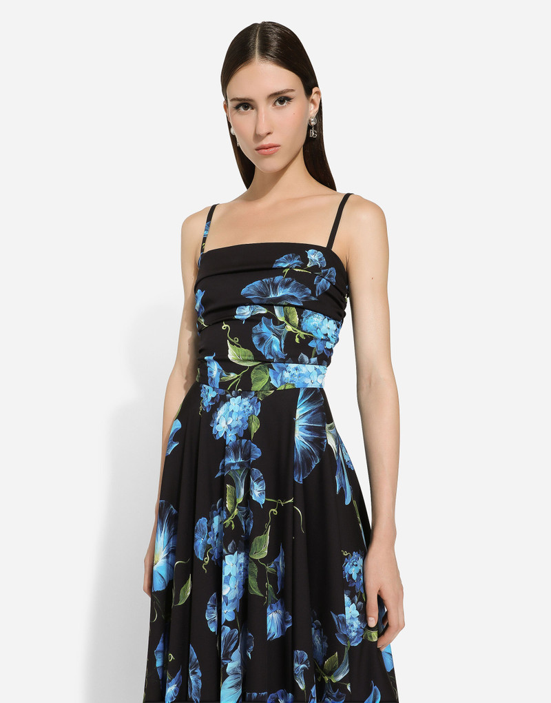 Strapless charmeuse dress with bluebell print 4