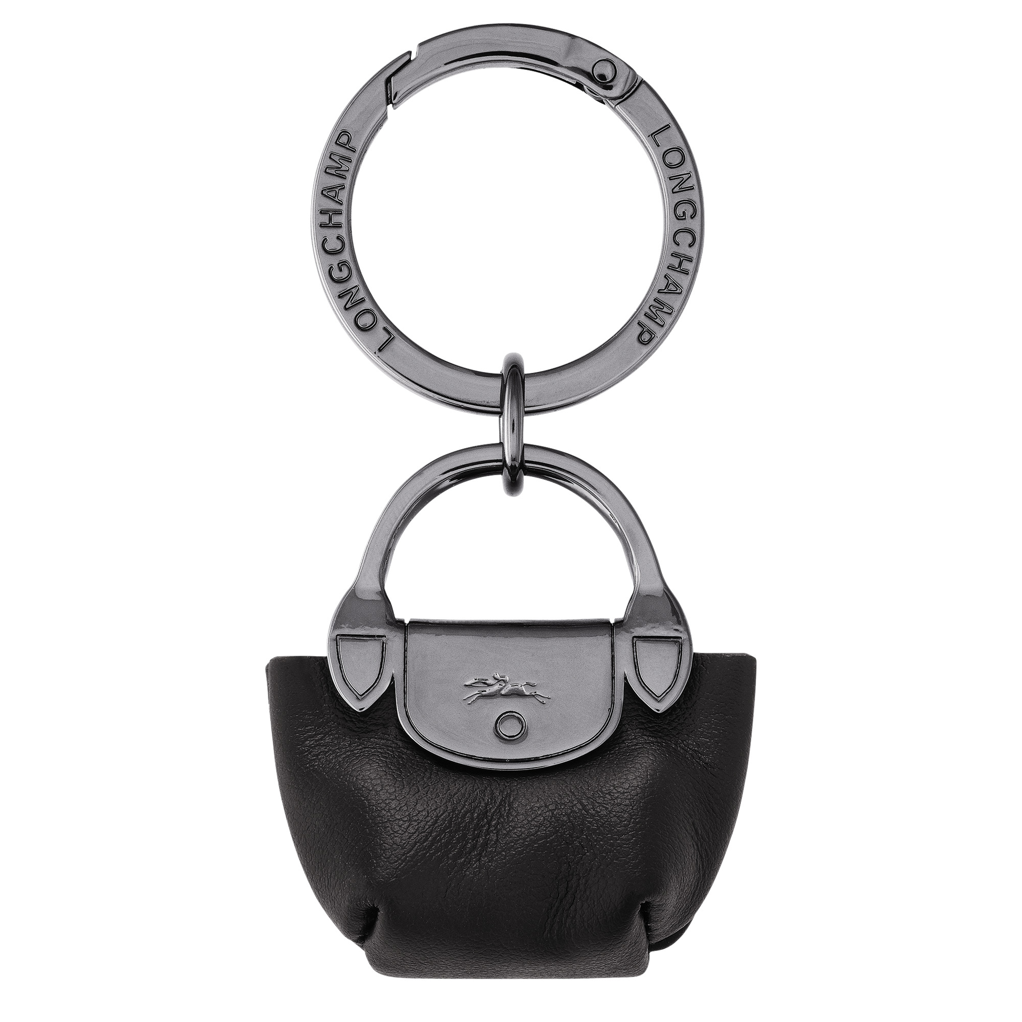 Le Pliage Xtra Key ring Black - Leather - 1