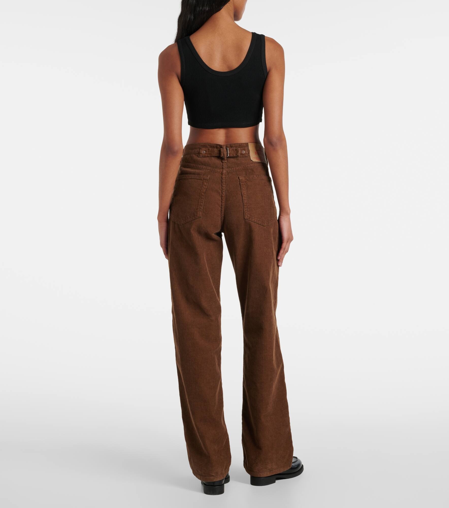 Logo ribbed-knit jersey crop top - 3