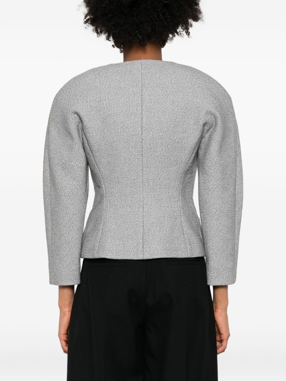 textured-fabric fitted jacket - 4