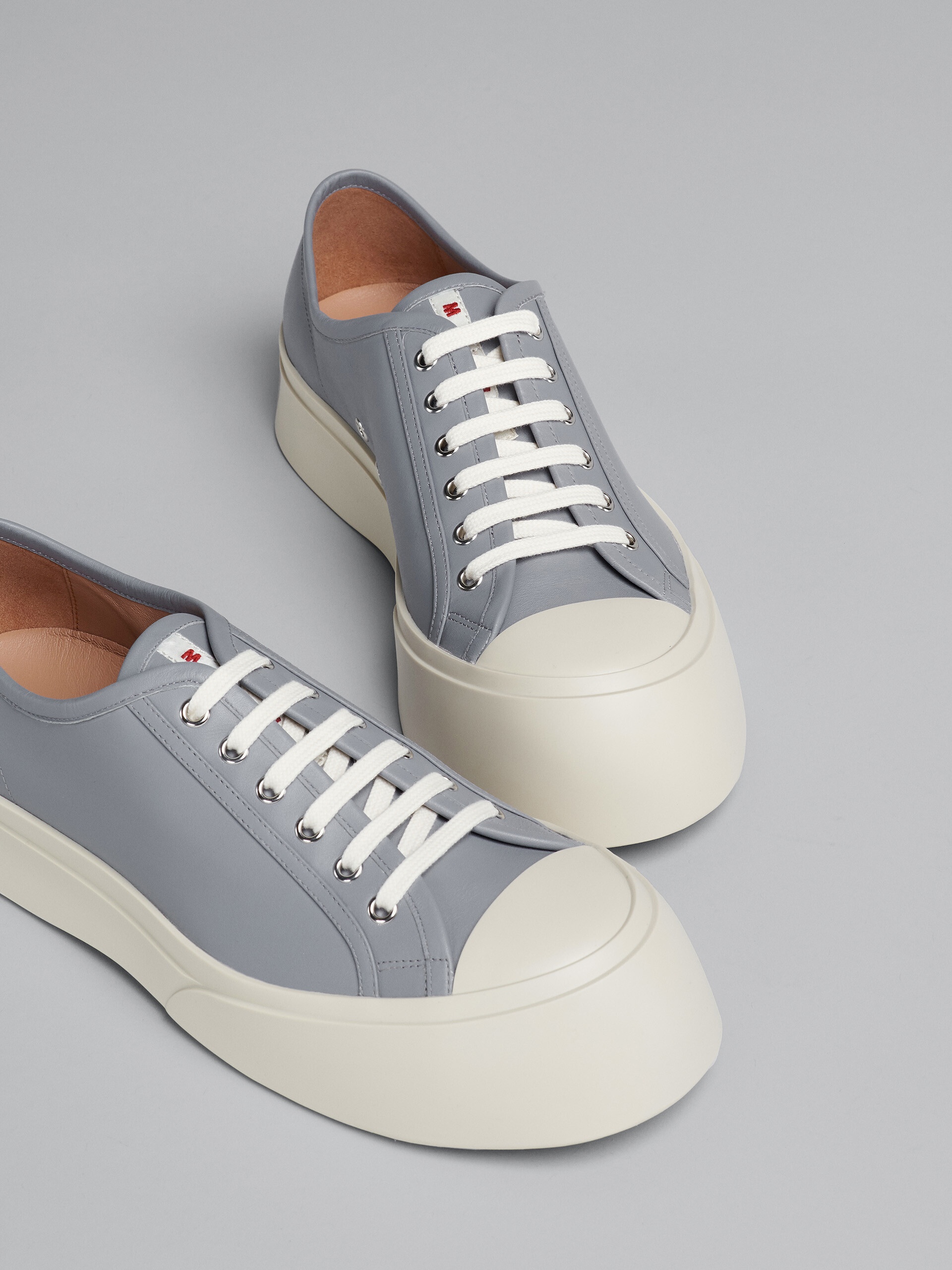 GREY NAPPA LEATHER PABLO SNEAKER - 5