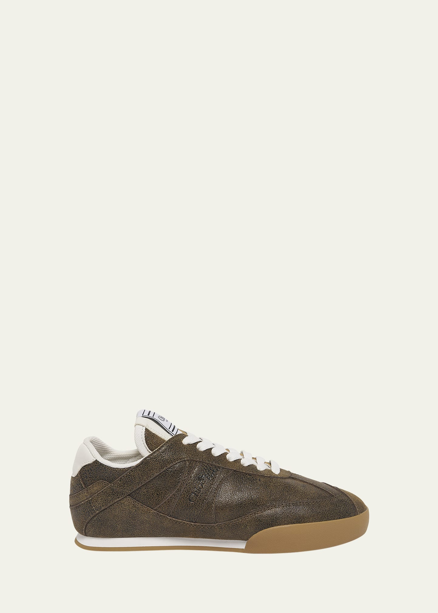 Kick Crackled Leather Retro Low-Top Sneakers - 1