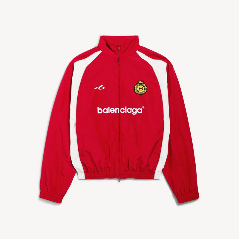 Men's Soccer Tracksuit Jacket in Lipstick Red 1