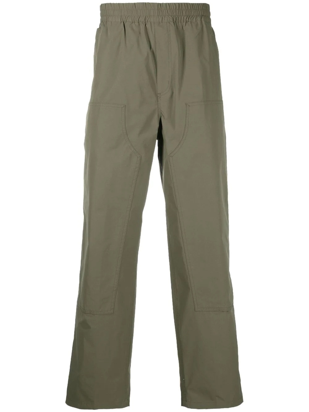 logo-patch straight-leg trousers - 1