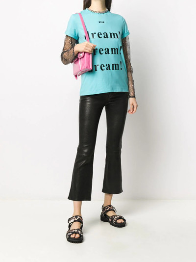 MSGM slogan print T-shirt outlook