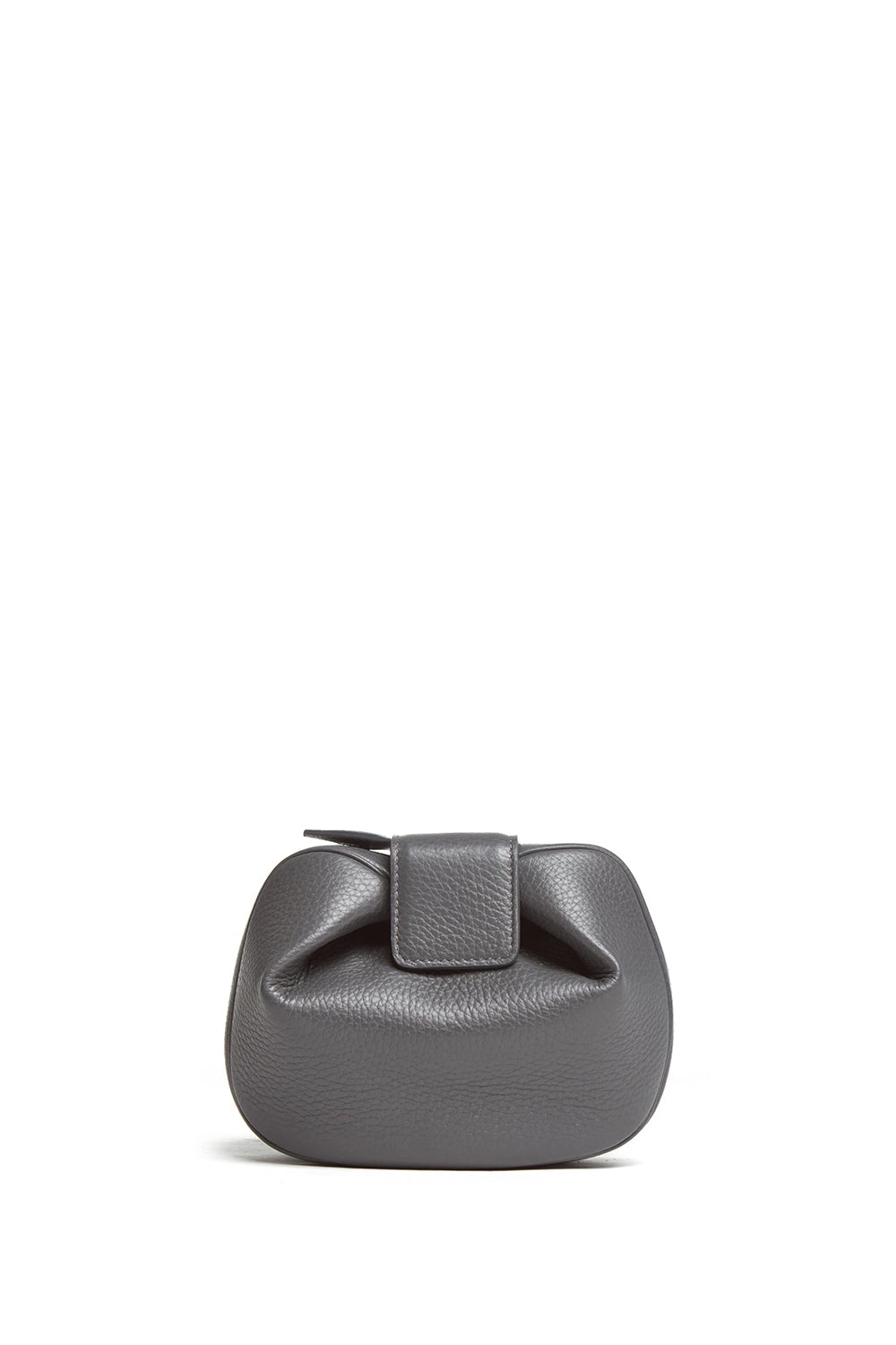 Soft Demi Clutch in Charcoal Textured Leather - 2