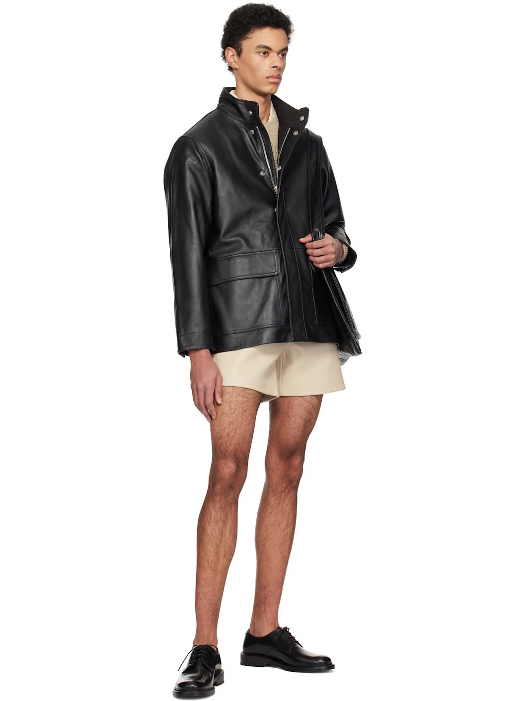 Black Fatigue Leather Jacket - 4