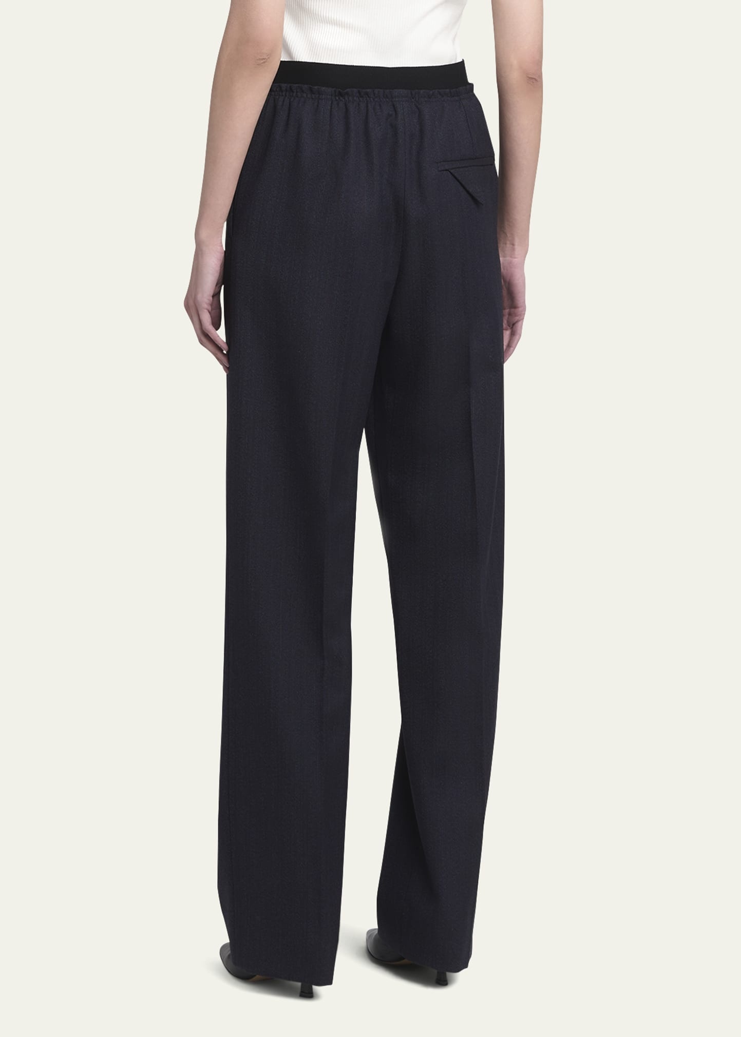 Subtle Striped Straight-Leg Wool Trousers - 3