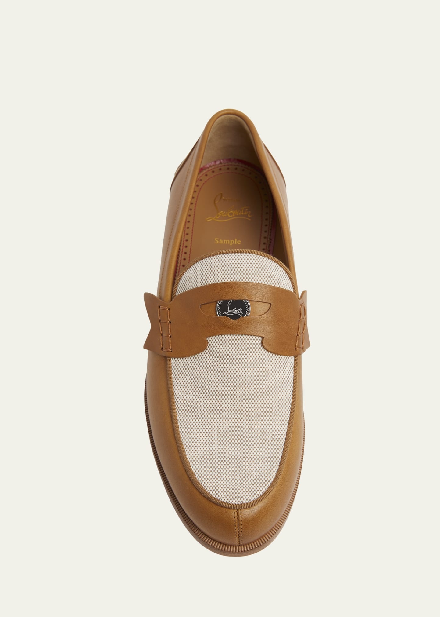 Men's Granariso Leather and Canvas Penny Loafers - 3