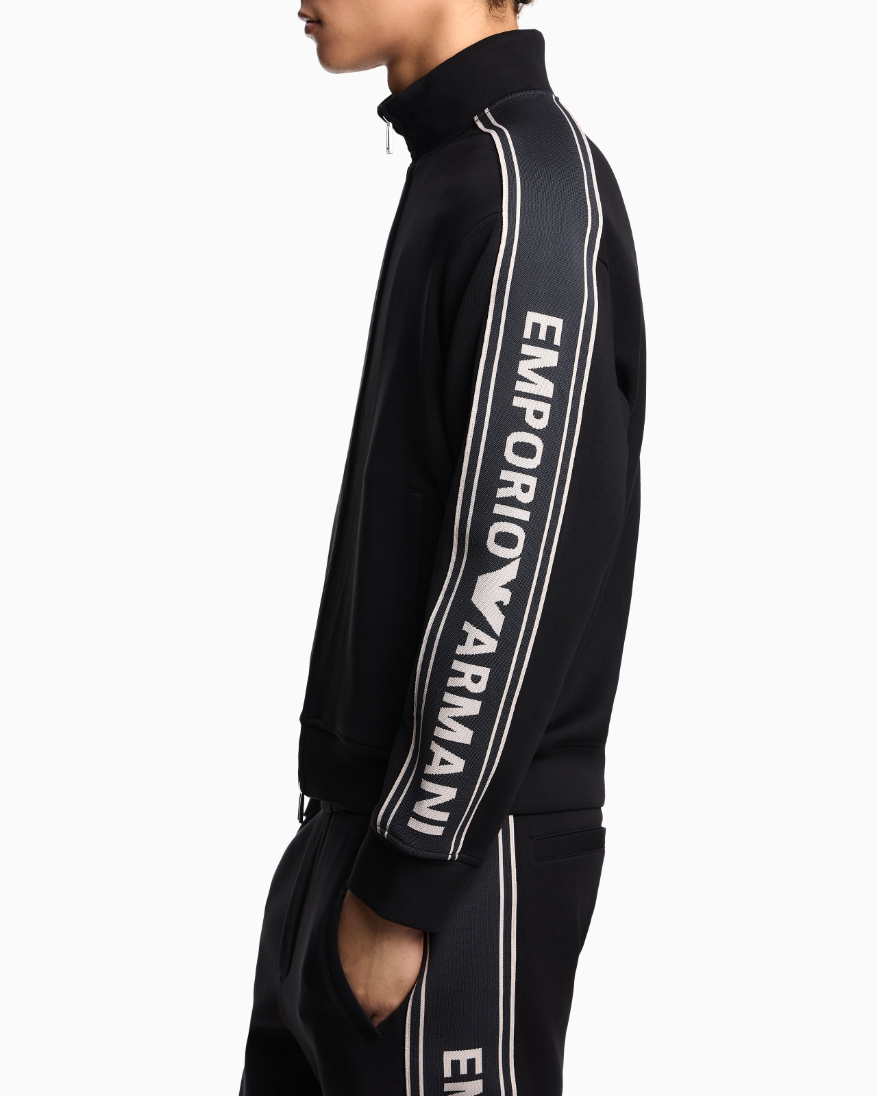 ASV DOUBLE-JERSEY FULL-ZIP SWEATSHIRT WITH LOGO STRIPE - 5