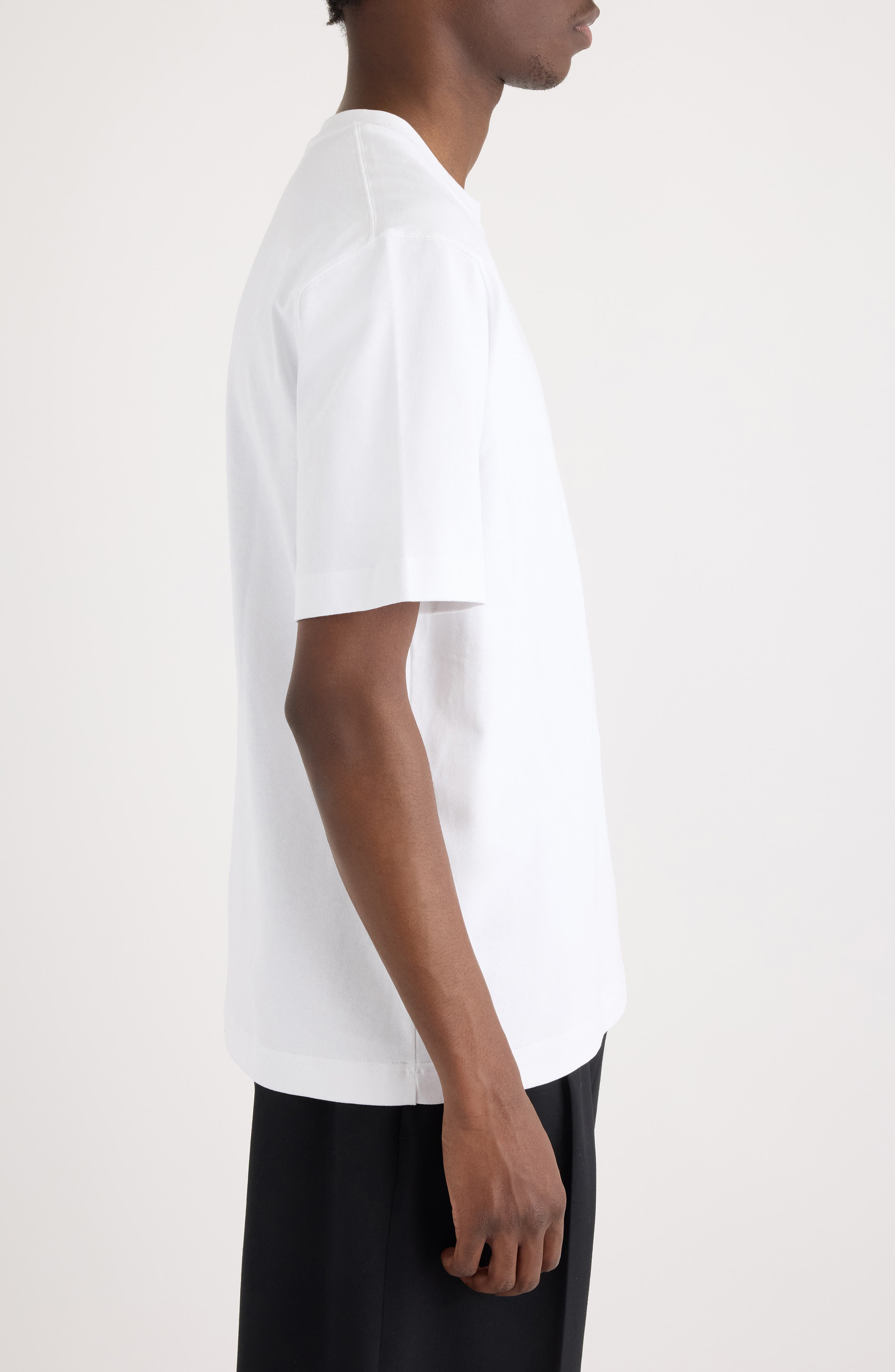 Jacquemus Le T-Shirt Gros Grain Cotton T-Shirt in White at Nordstrom - 4