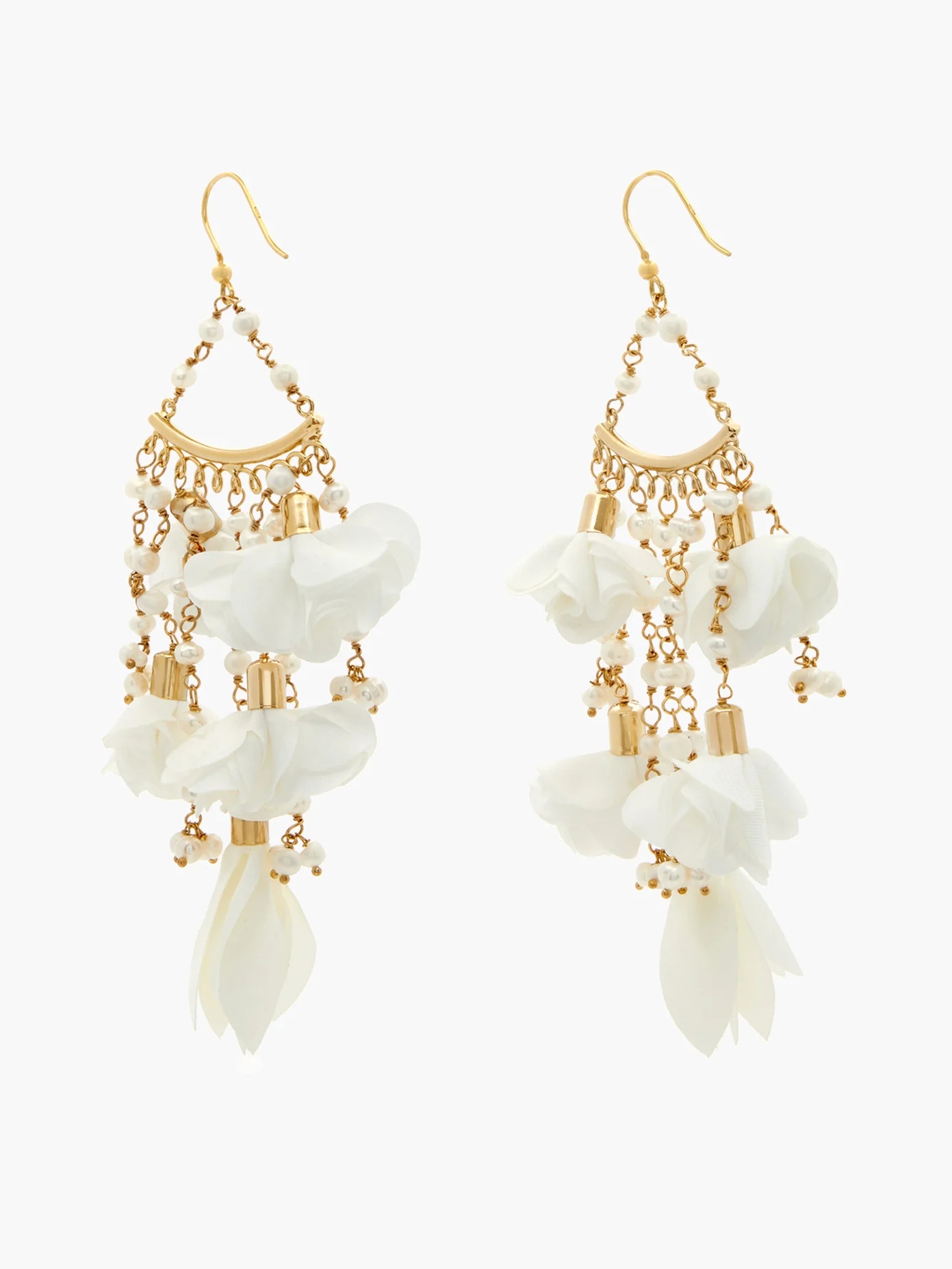 Sentiero pearl-embellished floral-charm earrings - 4