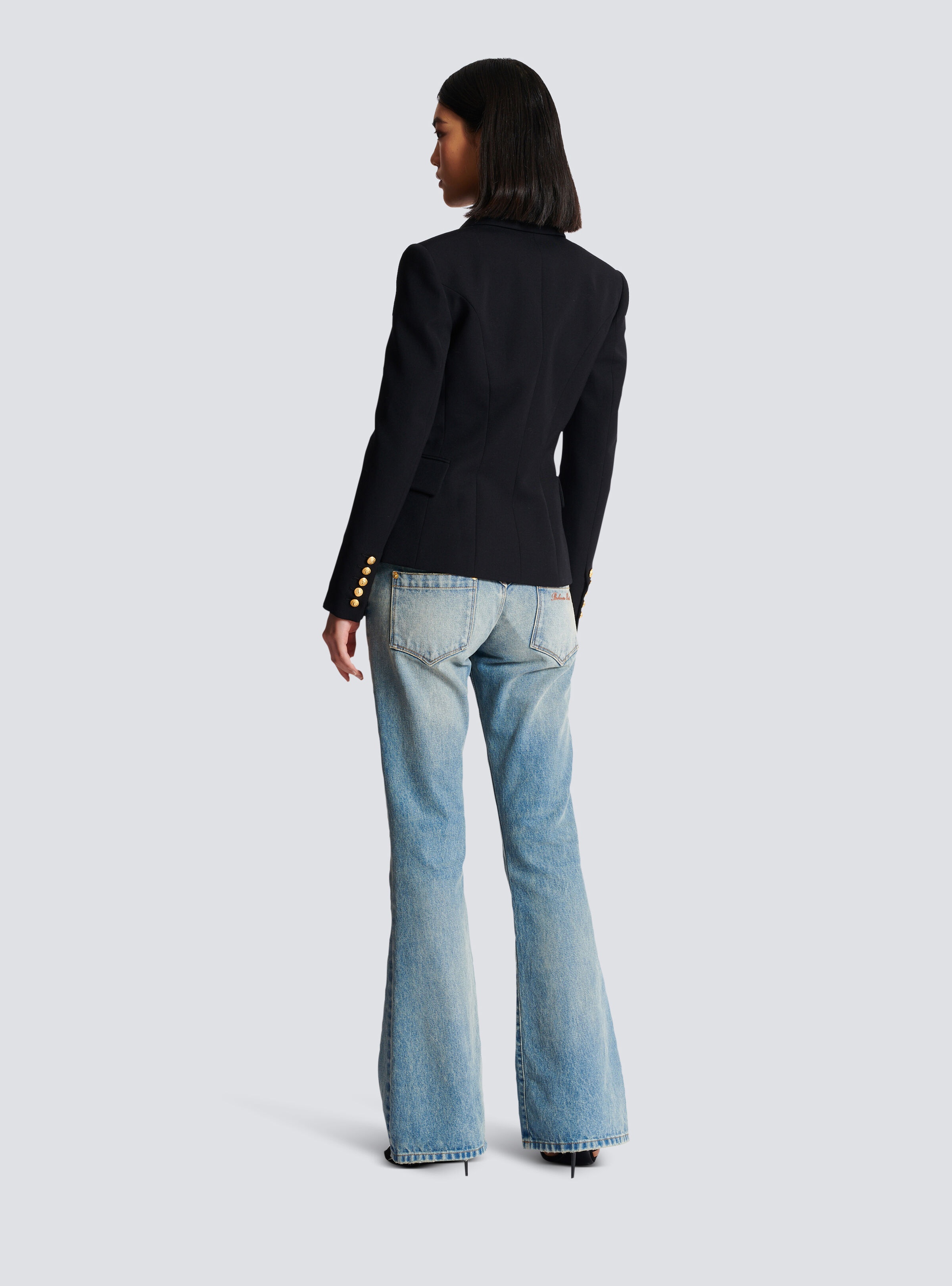 One-button wool blazer - 4