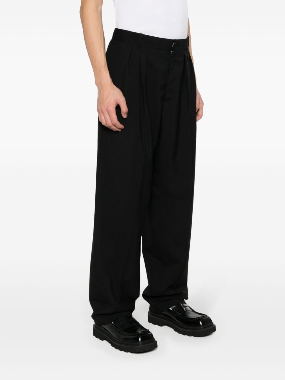 wool pleated tailored trousers - 3