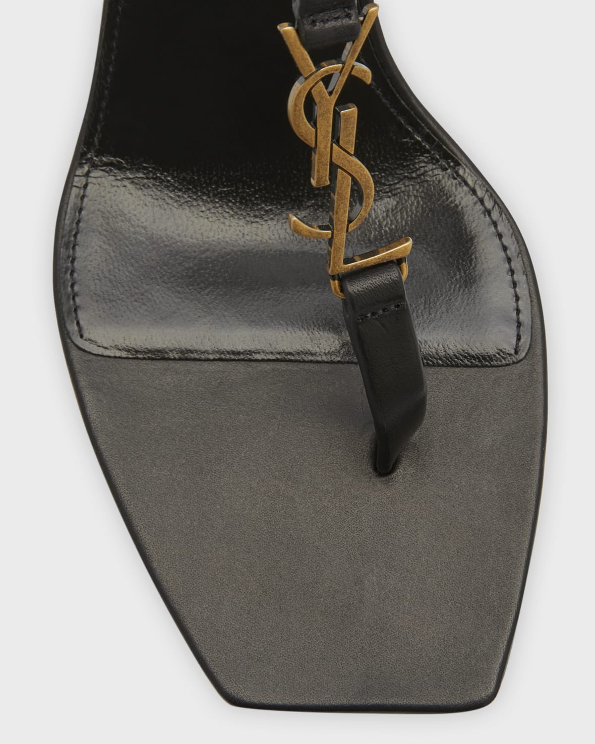 Vitti Leather YSL T-Strap Sandals - 5