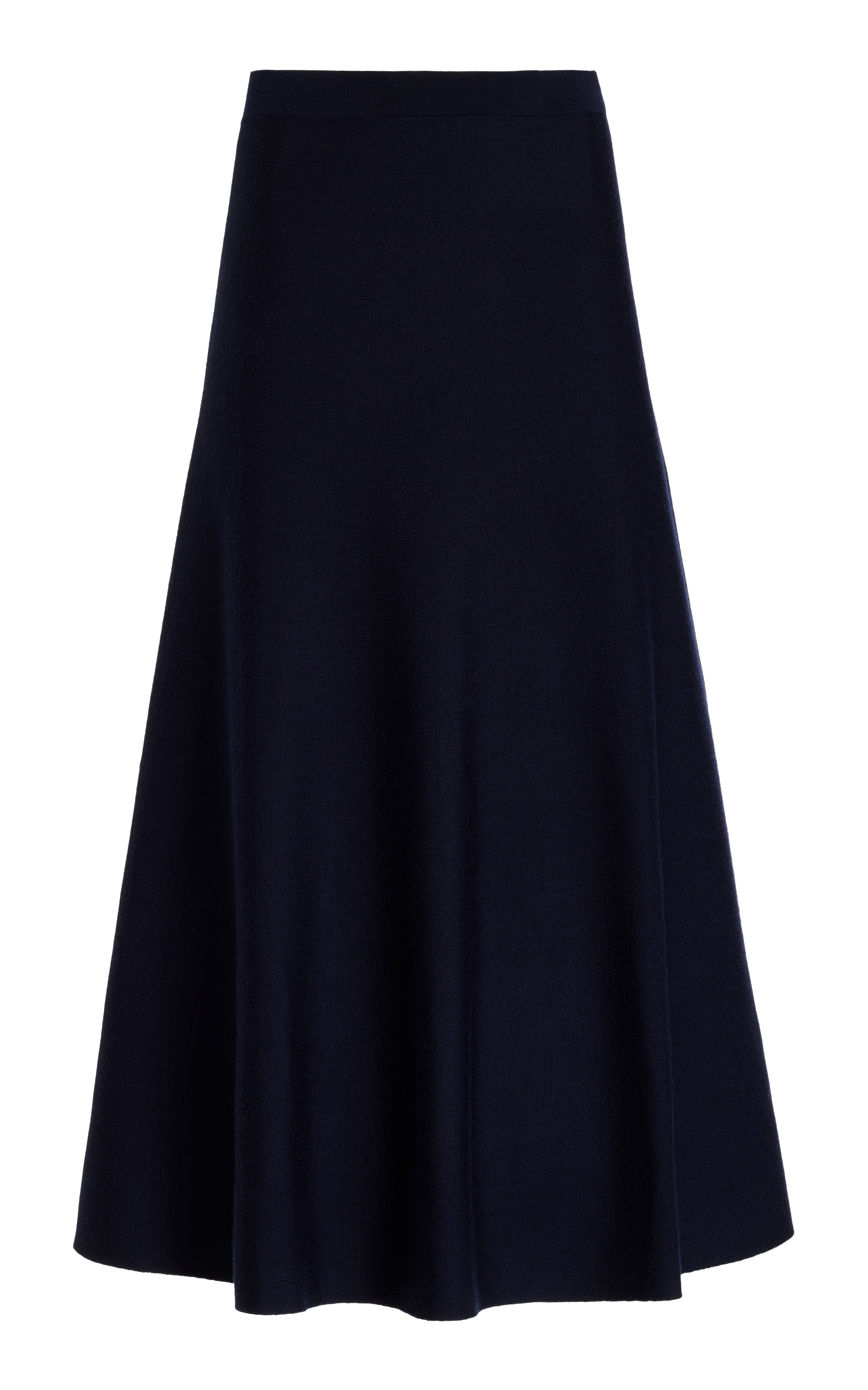 Freddie Skirt in Dark Navy Cashmere Wool - 1