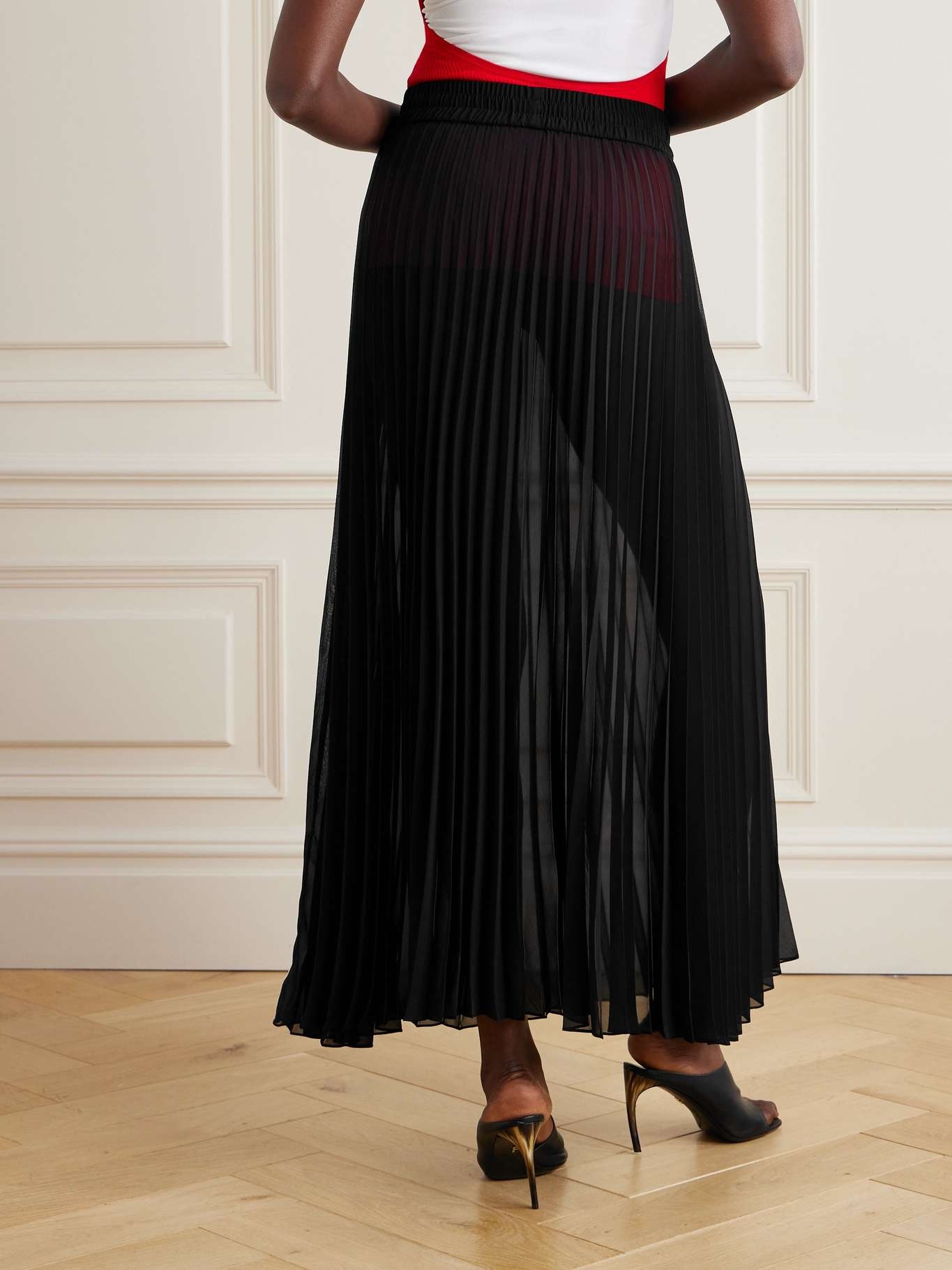 Pleated chiffon maxi skirt - 3