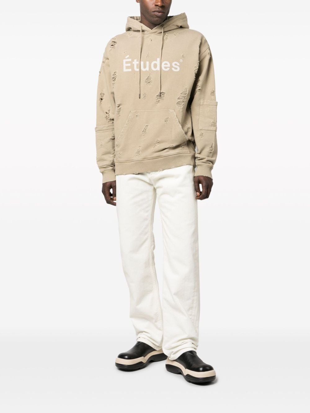 Ensemble distressed-effect hoodie - 2