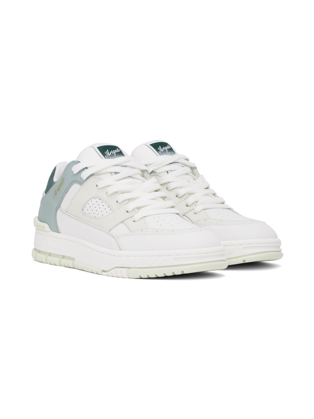 White & Green Area Lo Sneakers - 4