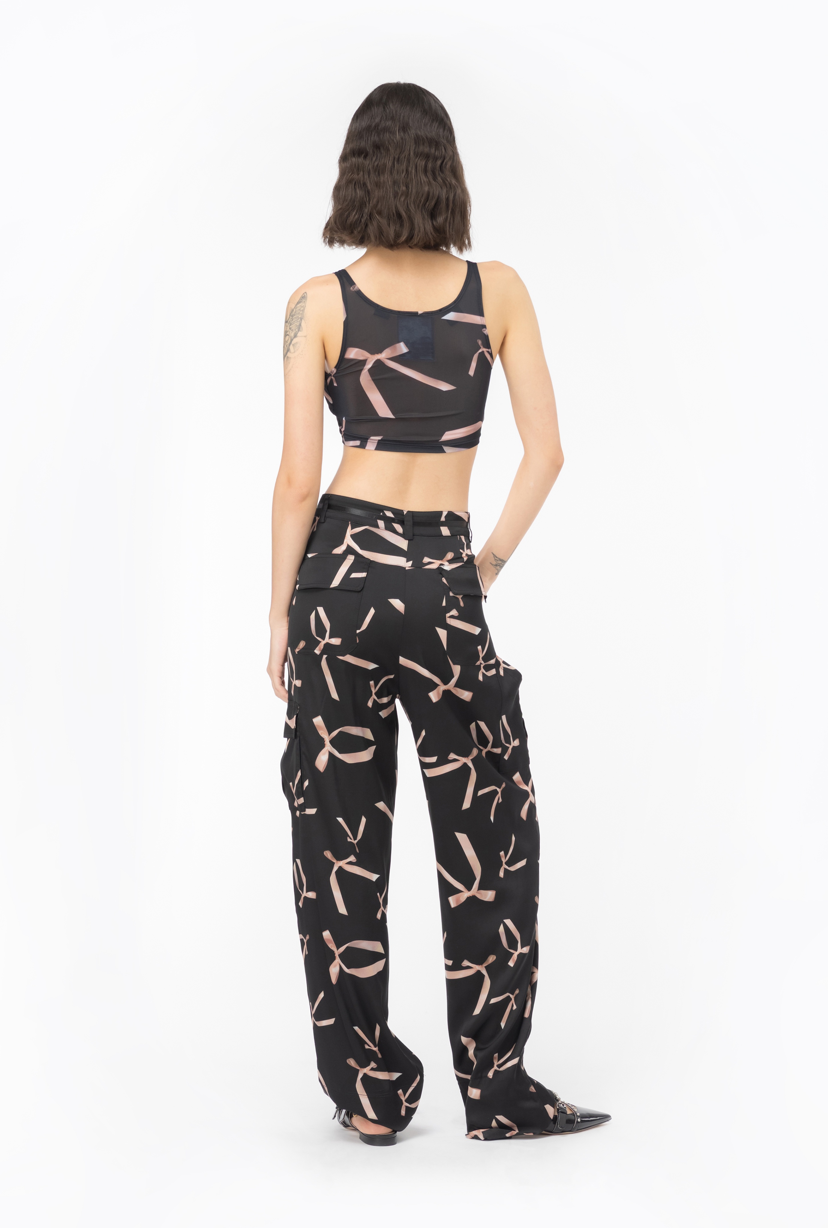 PINKO REIMAGINE BOW-PRINT CROP TOP BY PATRICK MCDOWELL - 3