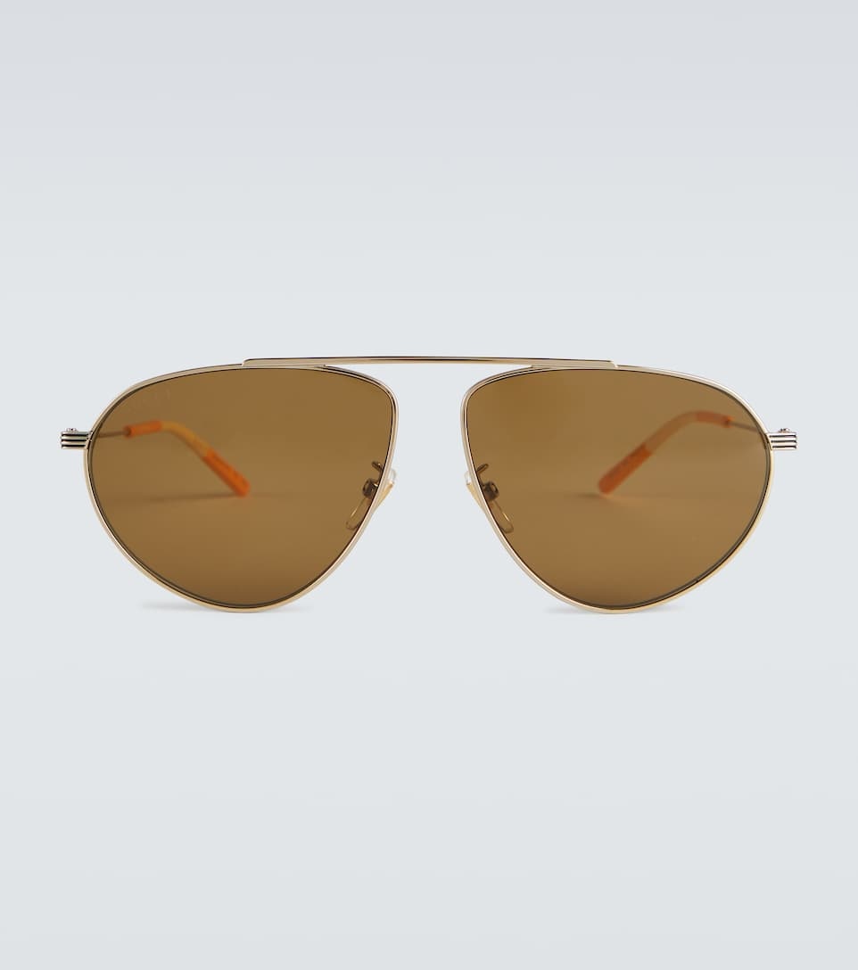 Metal frame aviator sunglasses - 1