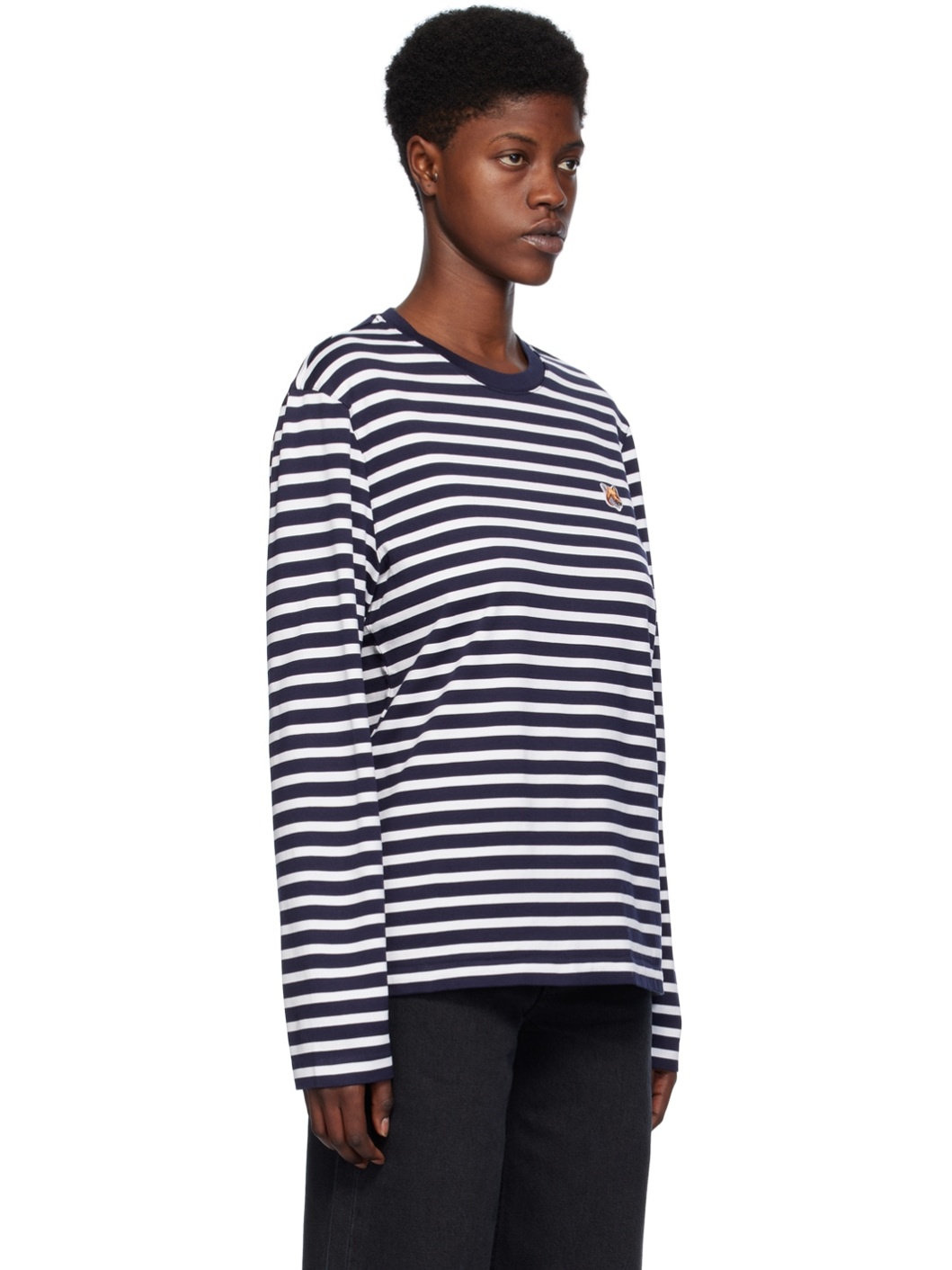 Navy & White Fox Head Marin Long Sleeve T-Shirt - 2