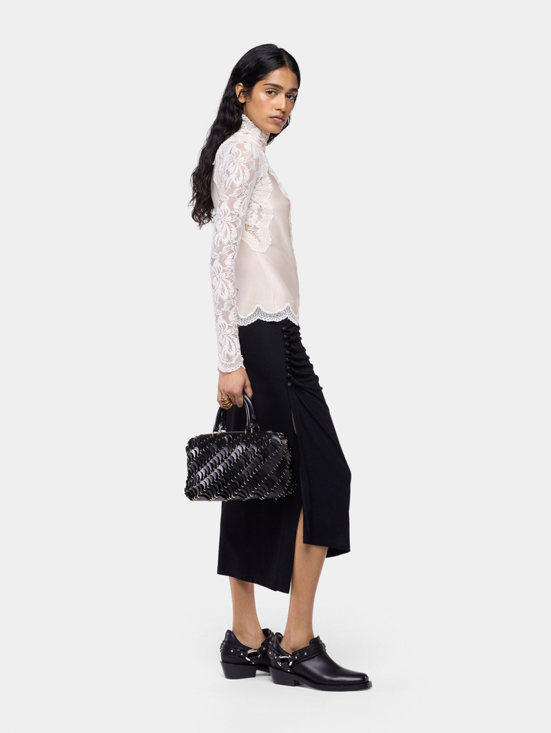rabanne MIDI SKIRT IN BLACK JERSEY WITH DRAPING DETAILS outlook