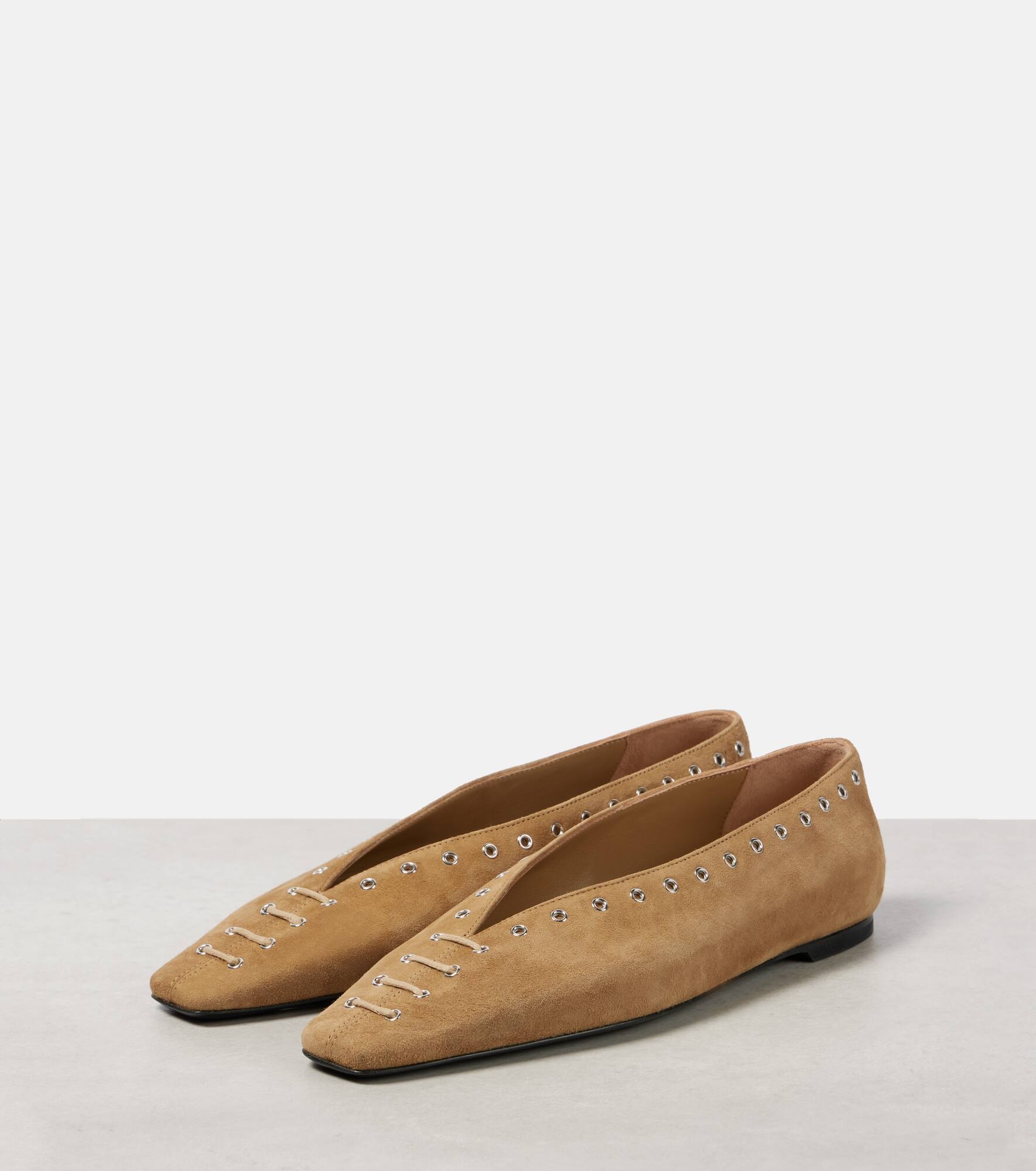 Suede ballet flats - 4