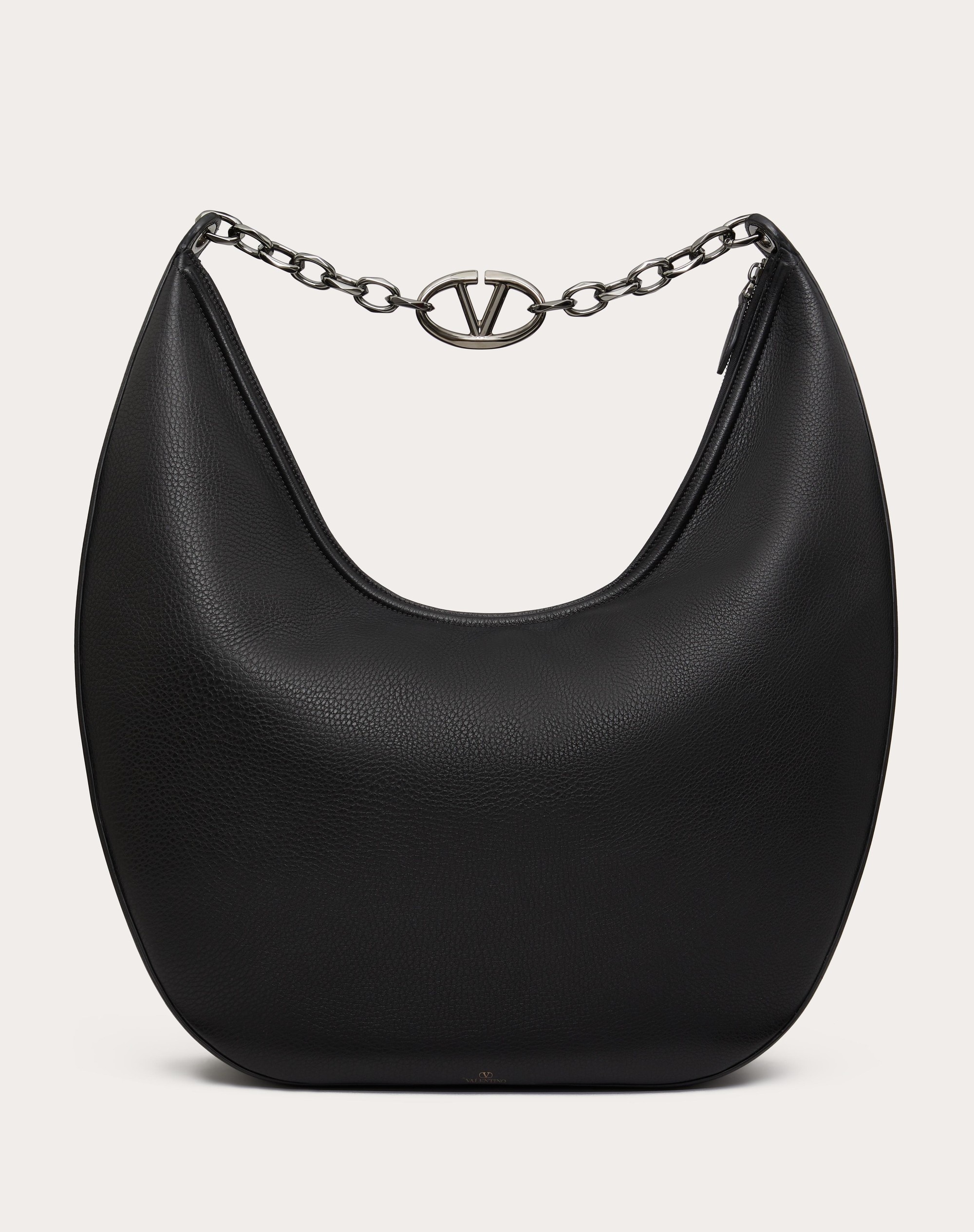MAXI HOBO VLOGO MOON BAG IN GRAINY CALFSKIN WITH CHAIN - 3