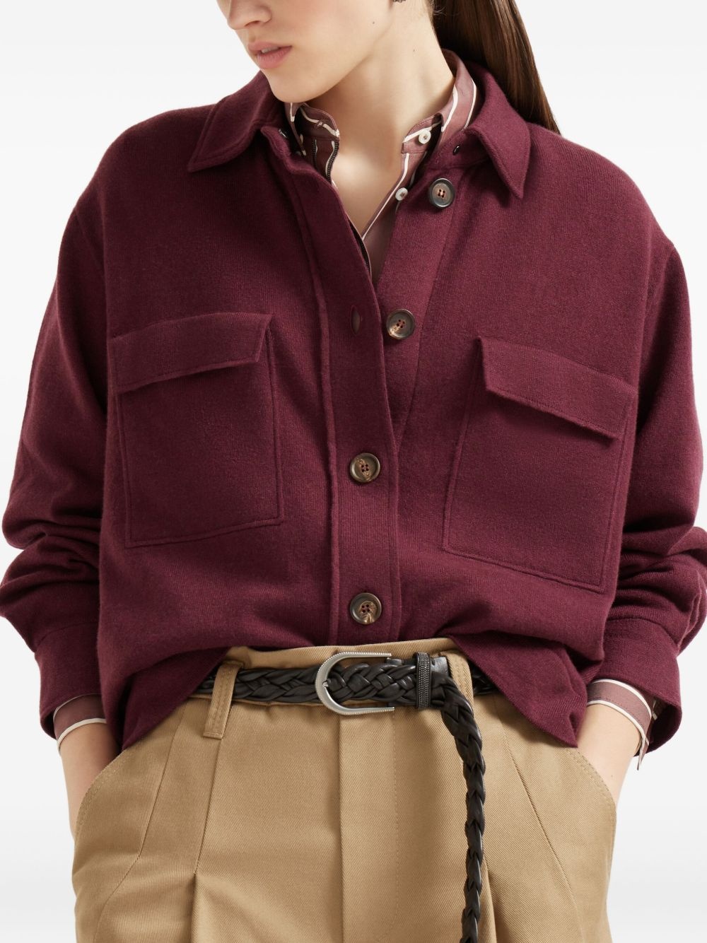 buttoned flap-pocket cardigan - 3