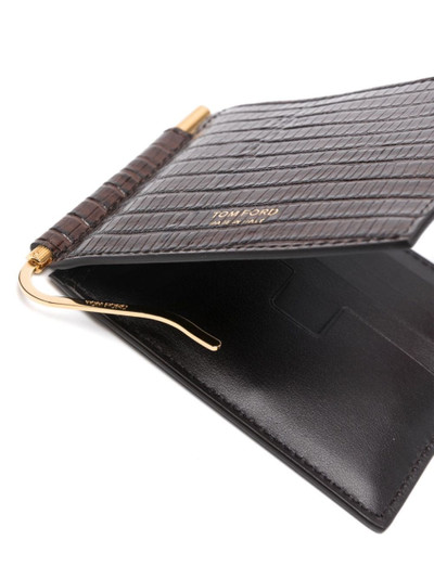 TOM FORD money-clip crocodile-effect leather cardholder outlook