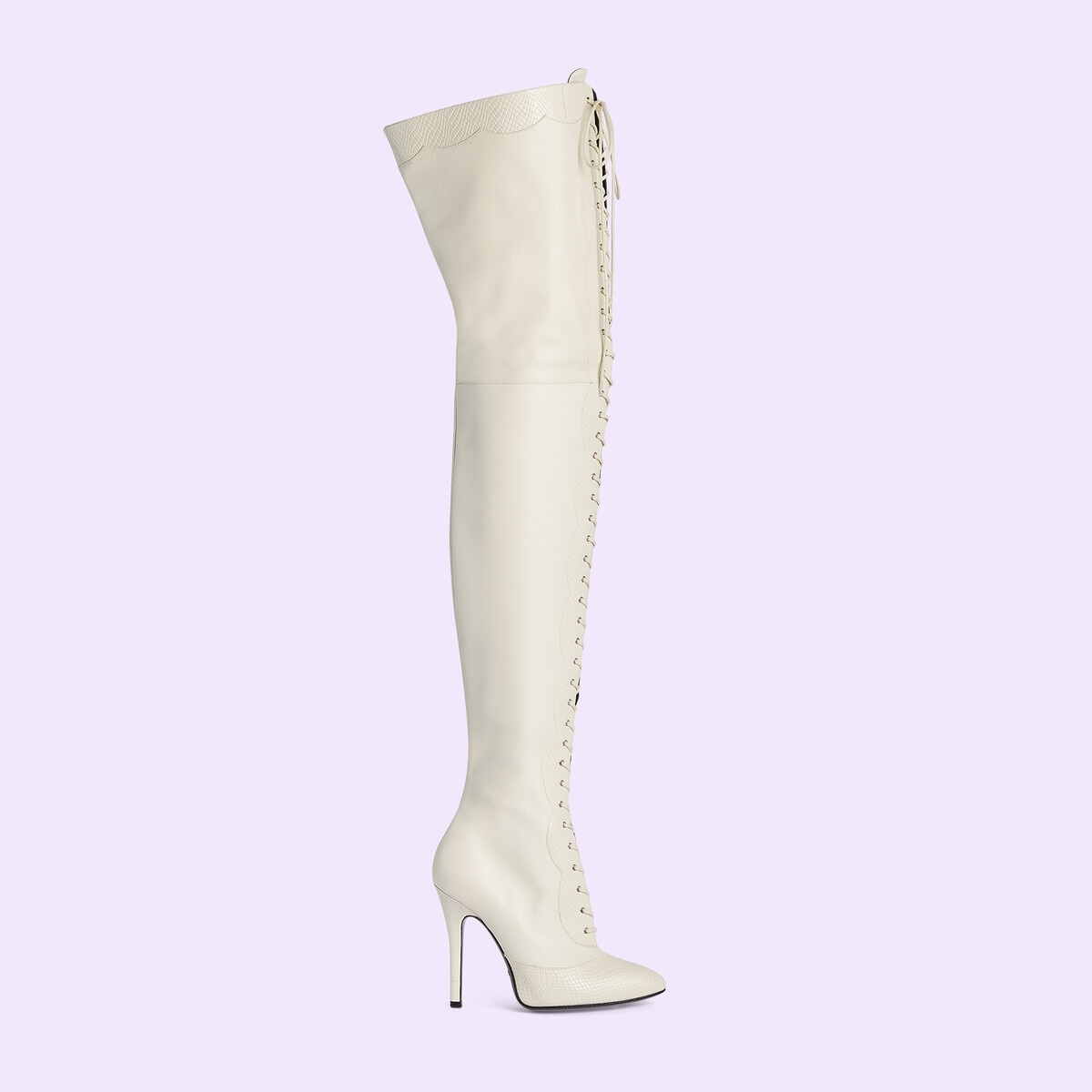 Zummi GG Horsebit striped knee-high boots, Gucci