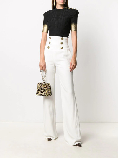 Balmain button-embellished dip-dye knit top outlook