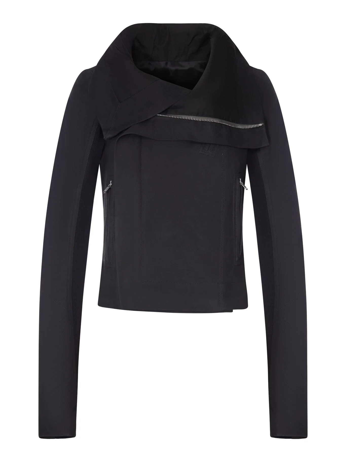 BIKER JACKET WITH WIDE WRAP COLLAR - 1