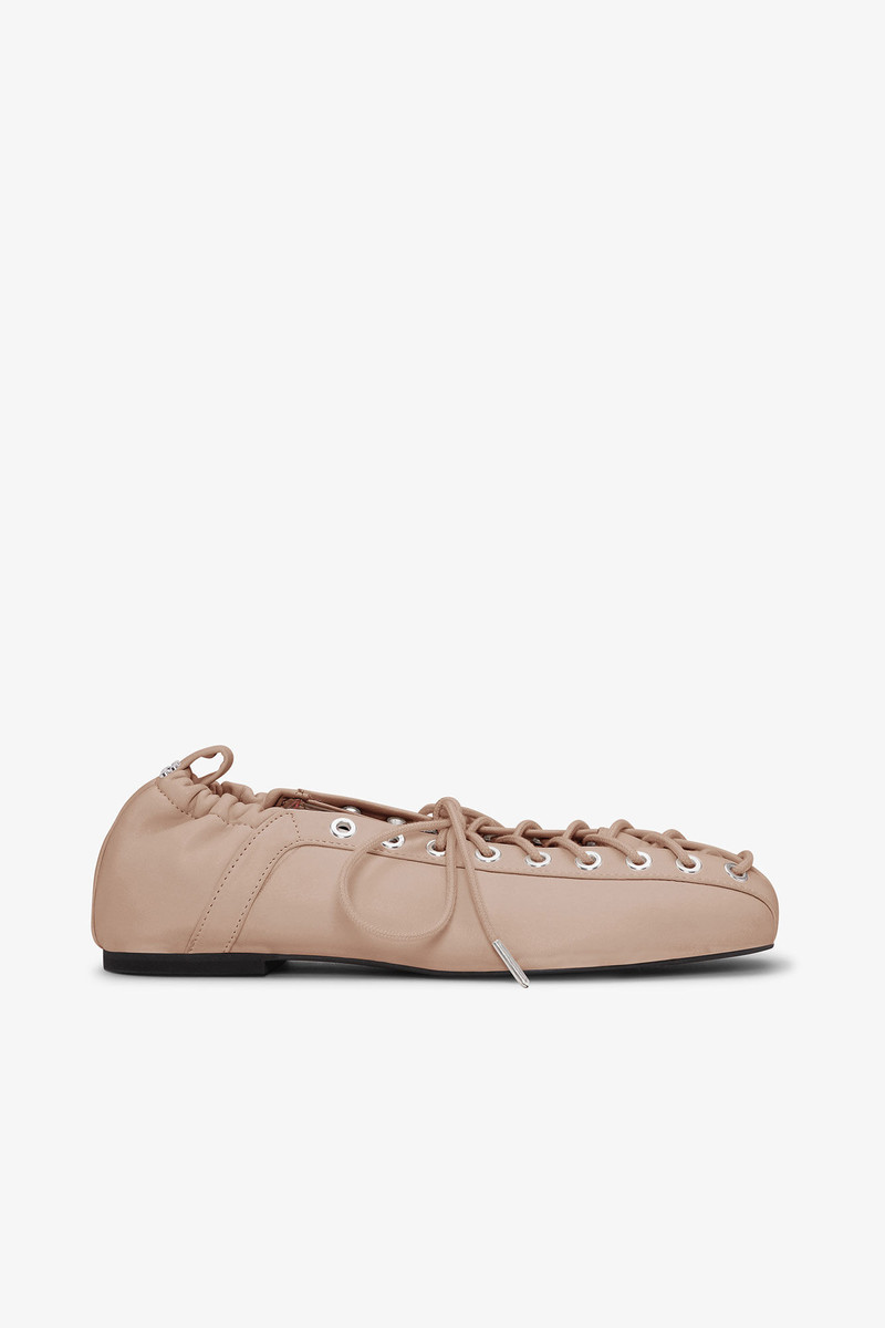 LACE-UP BALLERINAS IN BEIGE 1
