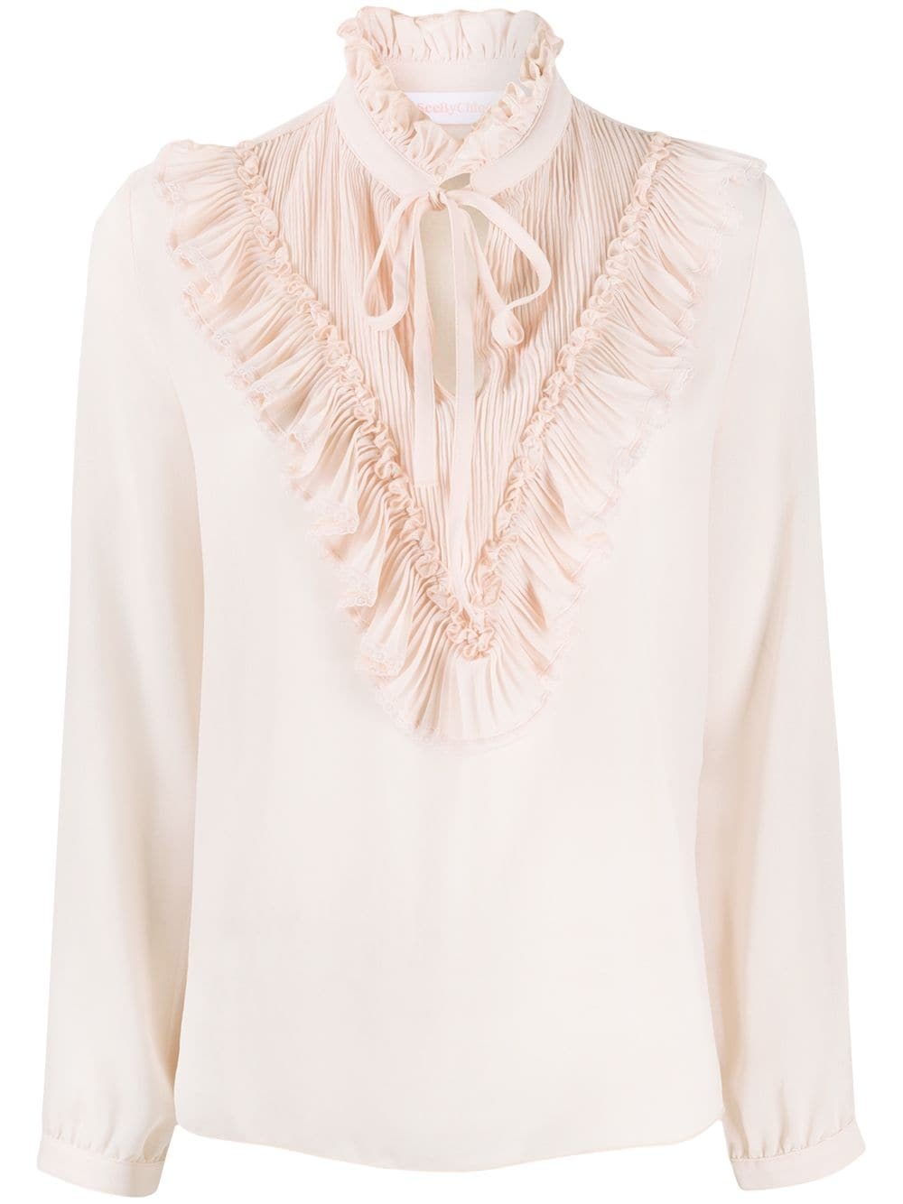 pleated georgette blouse - 1