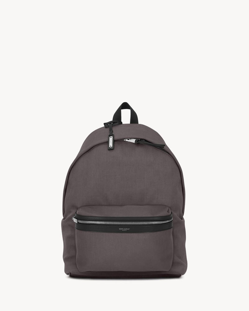 CITY BACKPACK IN NYLON CANVAS AND LEATHER 1