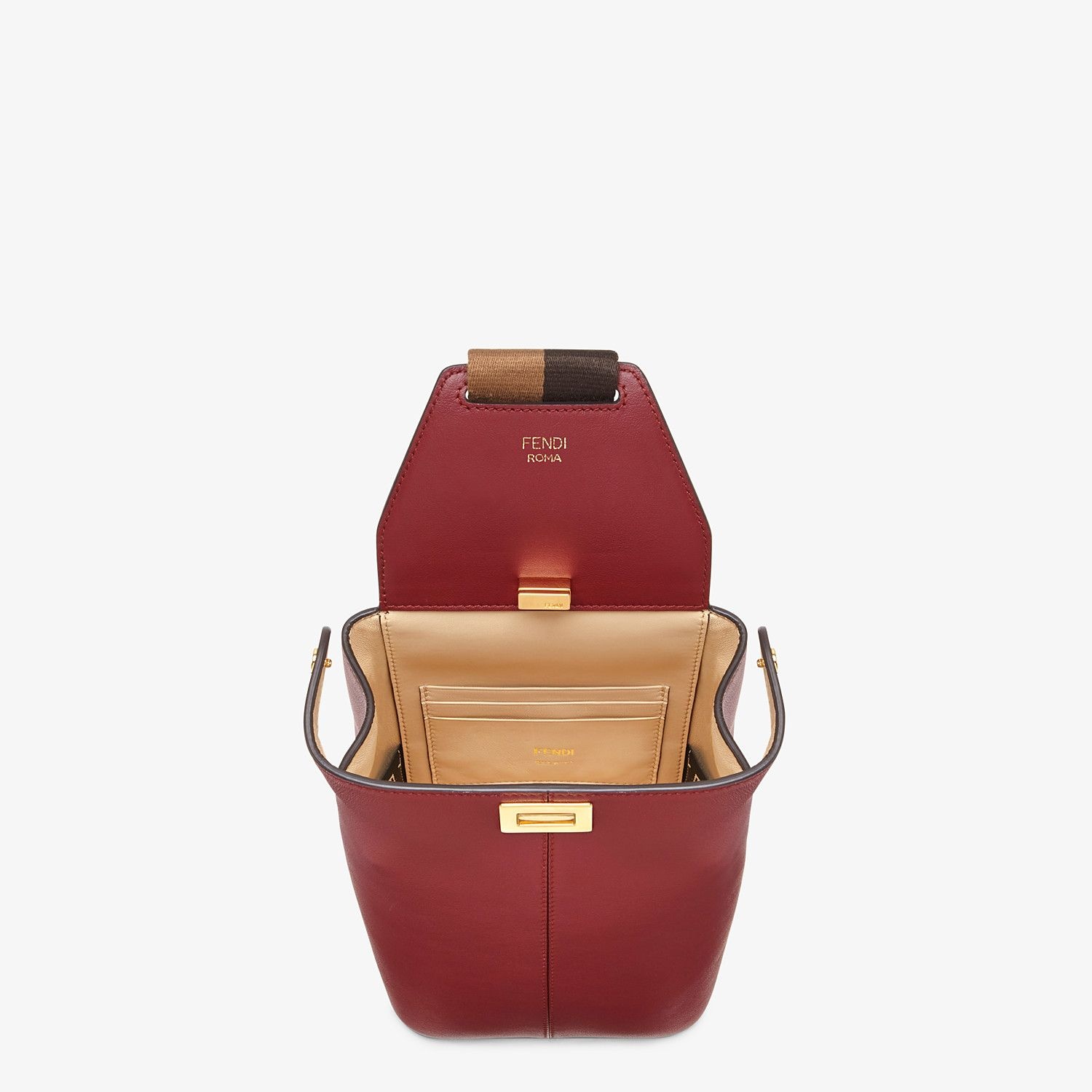 Burgundy leather mini-bag - 4