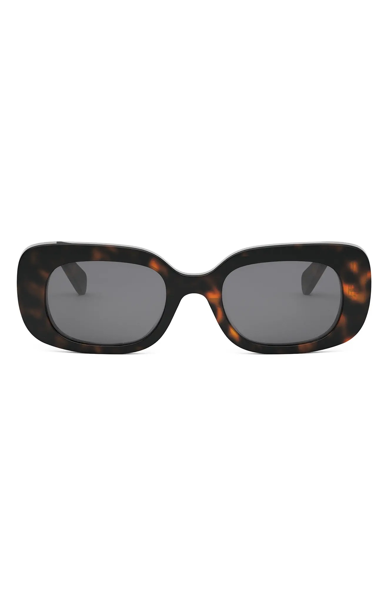 Bold 3 Dots 51mm Rectangular Sunglasses in Dark Havana /Smoke - 1